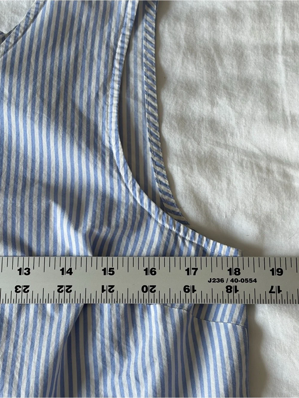 J. Crew Blue & White Cotton Striped Hampton Style Bow Tie Back Peplum Sz Small